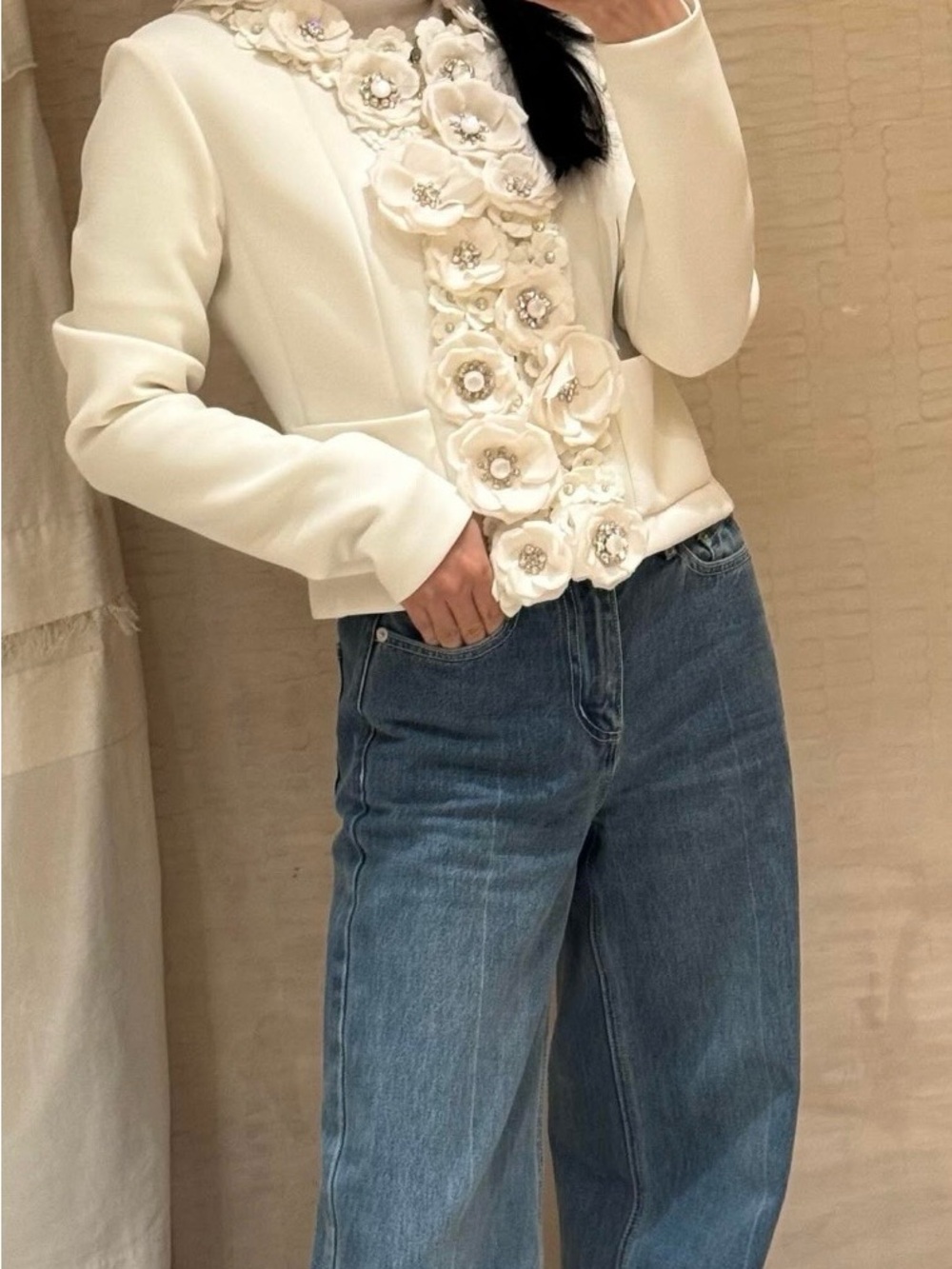 Embellished Floral Appliqué jacket